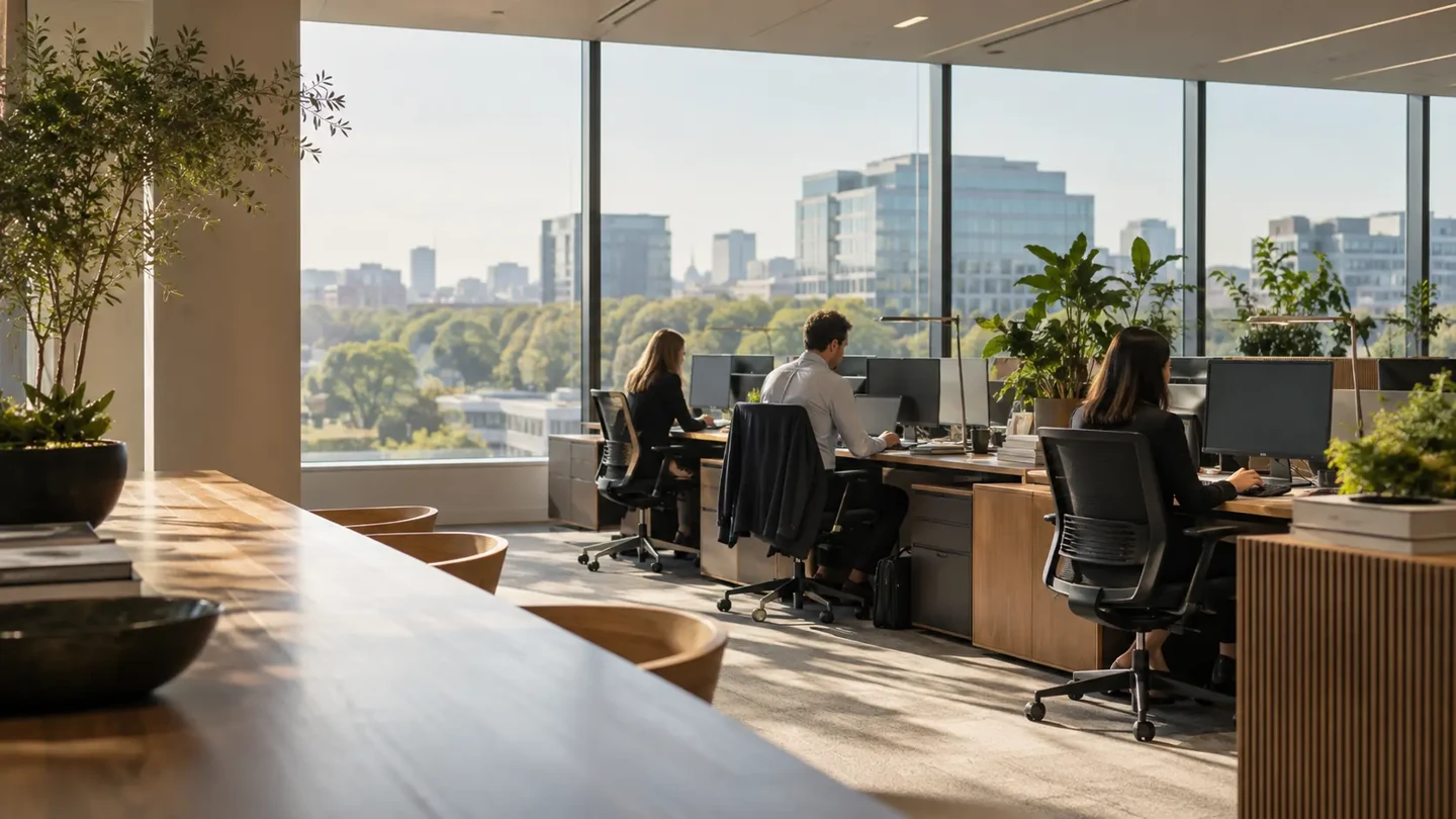 Professionals working in a modern office